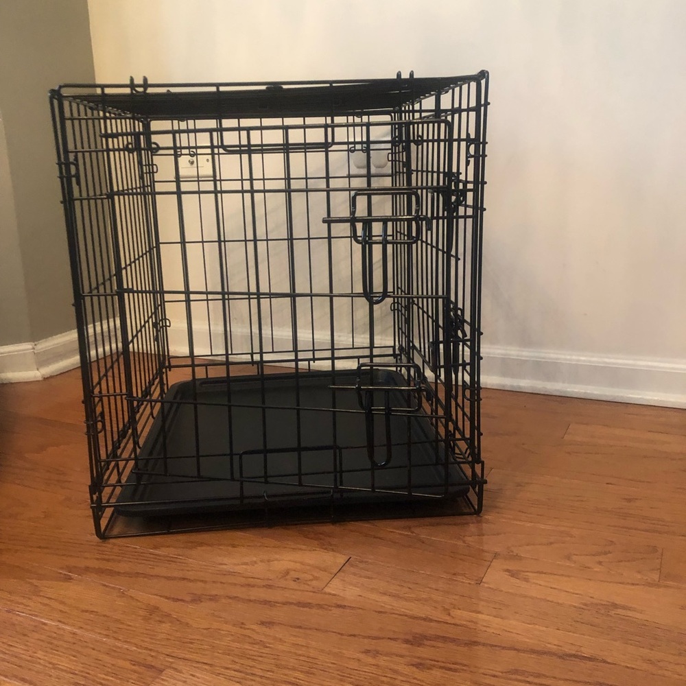 Global Source two door Folding Wire Dog Crate with divider
